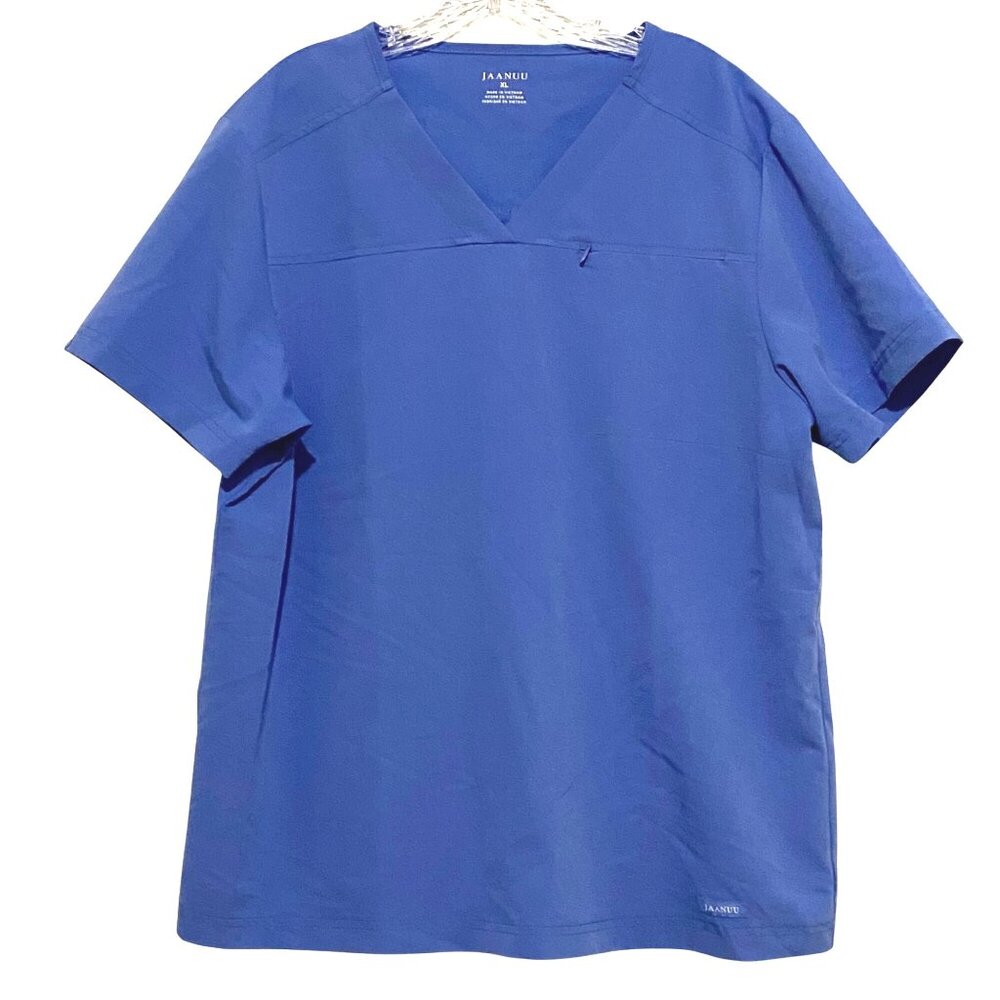 Jaanuu Scrub‎ Top Womens XL Light Blue Medical Uniform Technician Nurse Assisant